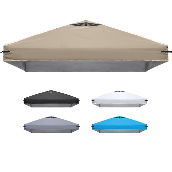 8x8 Canopy Replacement Top Cover with Air Vents for ez up Pop up Canopy Gazebo Tent with Adjustable Straps, Waterproof & Anti-UV for Outdoor Shade (Top Cover Only,Frame Not Included) (Beige)