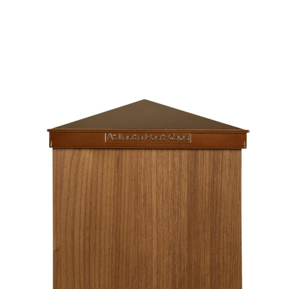 8x8 Copper Post Cap (8.0") Copper Coated Aluminum Pyramid Style Metal Top for Outdoor Fences, Mailboxes & Decks, by Atlanta Post Caps