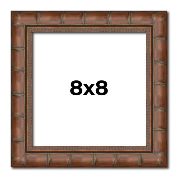 8x8 Dark Brown Bamboo Real Wood Picture Frame Width 1.5 inches | Interior Frame Depth 0.5 inches |