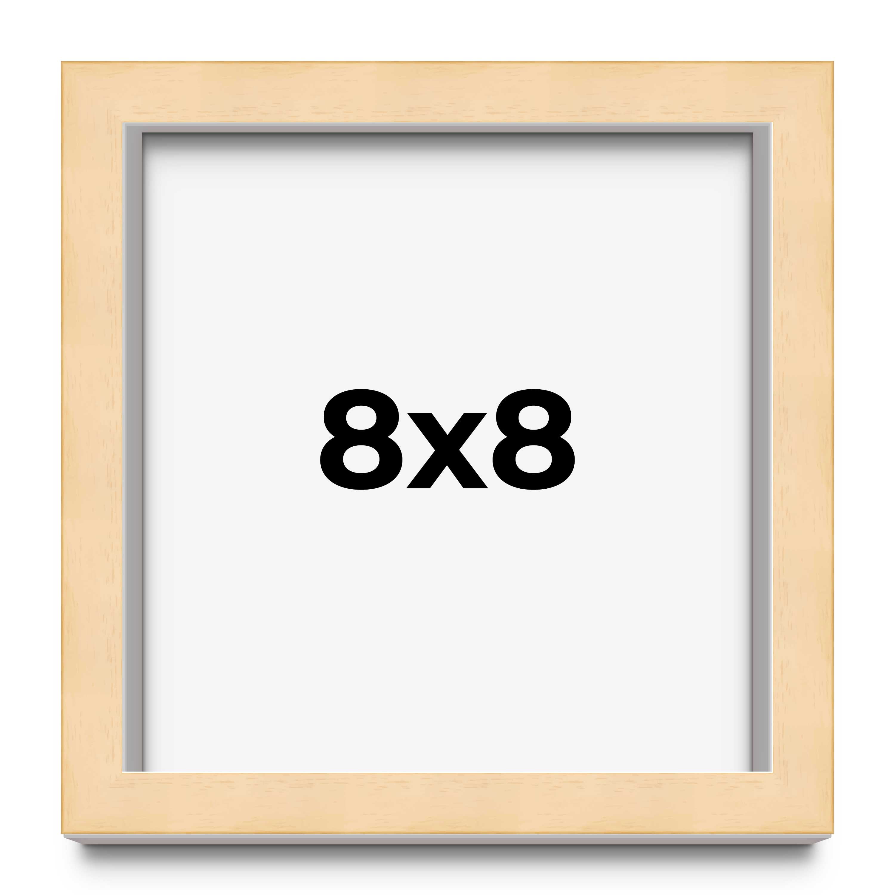 8x8 Frame Beige Real Wood Picture Frame Width 0.75 inches | Interior ...