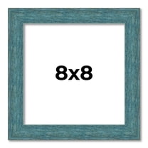 8x8 Frame Blue Rustic Barnwood Solid Wood Picture Frame Width 1.25 Inches | Interior Depth 0.5