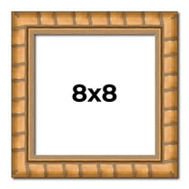 8x8 Frame Gold Real Wood Picture Frame Width 1.5 inches | Interior Frame Depth 0.5 inches | Rustic