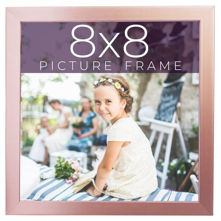 4x4 Frame with Mat - White 8x8 Frame Wood Made to Display Print or
