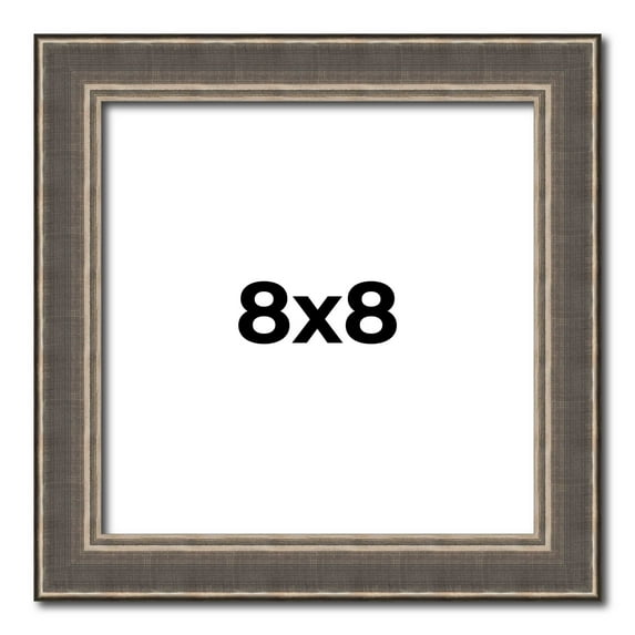 8x8 Frame Silver Real Wood Picture Frame Width 1.25 Inches | Interior Frame Depth 0.5 Inches |
