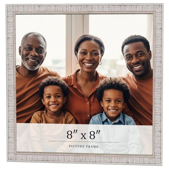 8x8 Frame White Real Wood Picture Frame Width 0.75 inches | Interior Frame Depth 0.5 inches | White