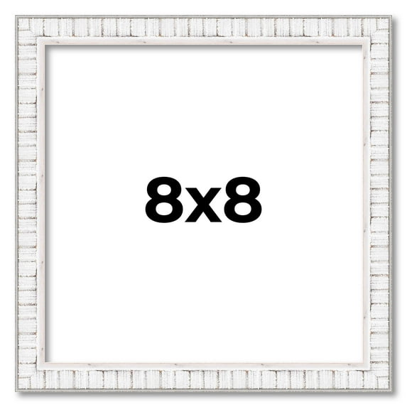 8x8 Frame White Real Wood Picture Frame Width 0.75 inches | Interior Frame Depth 0.5 inches |