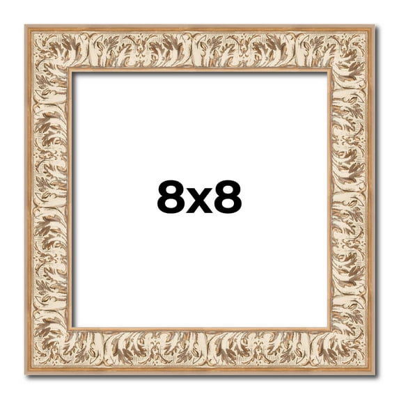 8x8 Frame White Real Wood Picture Frame Width 1.5 inches | Interior Frame Depth 0.5 inches | Aurora
