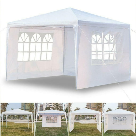 8x8 Ft Outdoor Pavilion Cater Party Wedding BBQ Events Tent Folding Canopy Shelter with Elegant Church Window