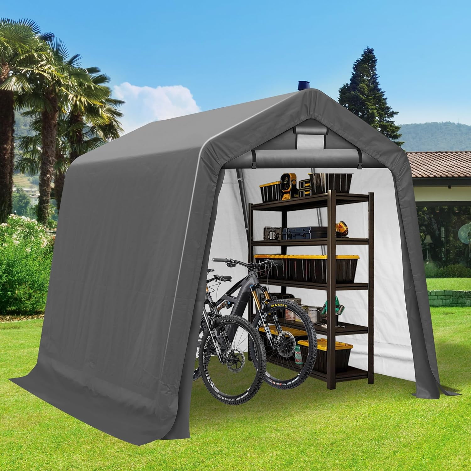 8x8 Ft Outdoor Storage Shelter, Waterproof Portable Storage Shed with ...