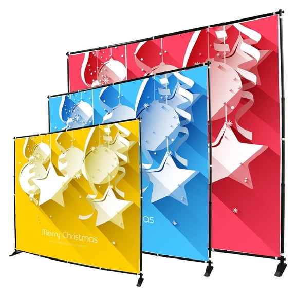 8x8 Ft Telescopic Banner Stand Step and Repeat Adjustable Backdrop Display Stand