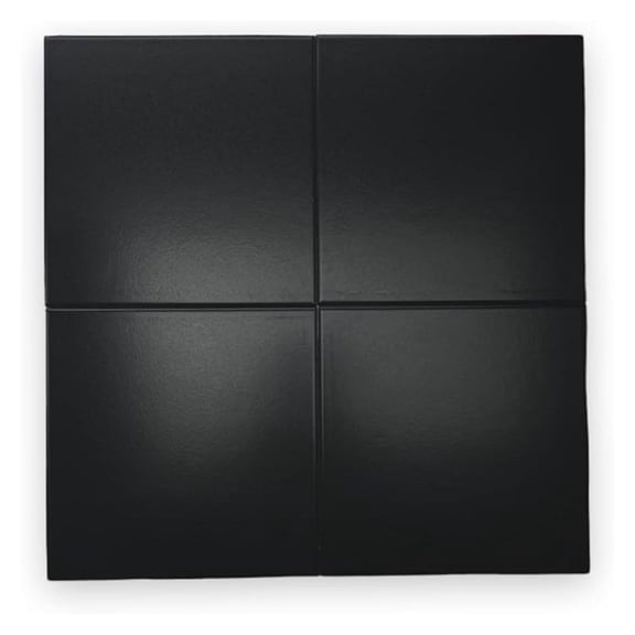 8x8 Matte Black Porcelain Tile for Floor and Wall Use Box of 4 Tiles Covering 1.7 Sqft Ideal for Bathroom Walls, Kitchen Backsplash, and Accent Areas