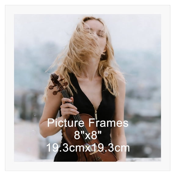 1 Pack 8x8 Picture Frame, White Classic Photo Frame 8x8 for Tabletop or Wall Display