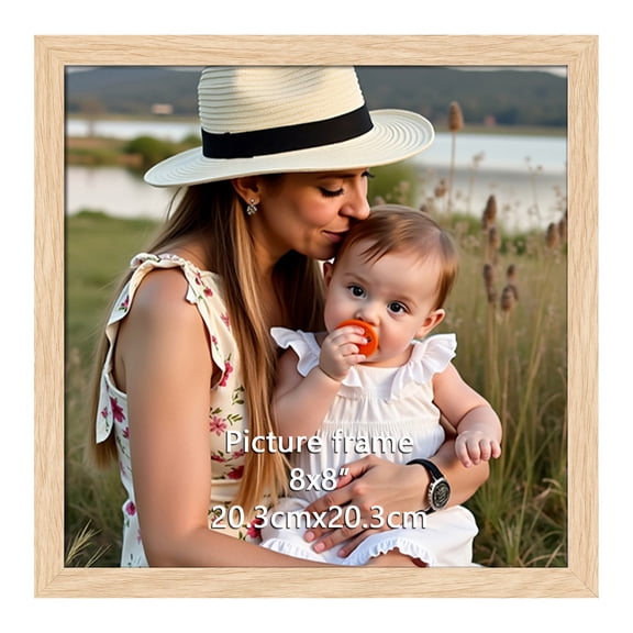 8x8 Picture Frame, Brown 8 by 8 Photo Frame for Wall Gallery Display, Single