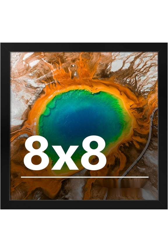 8x8 Picture Frame for Wall Display, 8x8 Black Picture Frame with Shatter Resistant Plexiglass, Stable and Sturdy 8 x 8 Poster Frame for Wall Display, Handpicked Gift Collection, 1 Pack