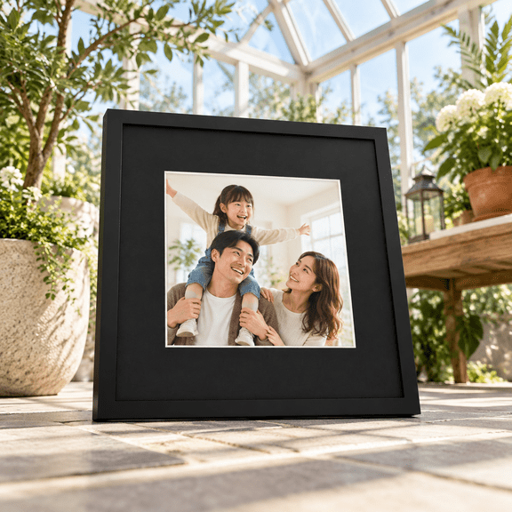 8x8 Picture Tiles | Mix Frames Stick On Wall Photo Peel And As Gallery Frame Set (black - 9)