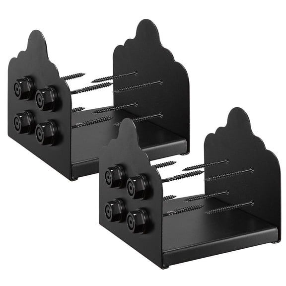 8x8 Post Base 2 Pcs Heavy Duty Carbon Steel Decking Posts Brackets 7.9x7.5 Inch 200x190mm Black for Pavilion Deck Railing Support