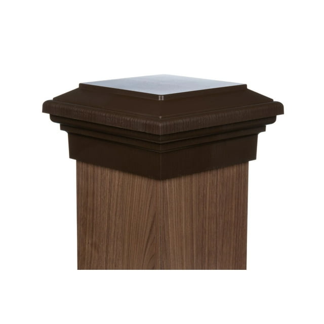 8x8 Post Cap (7.5") Brown Flat Top Cap for Outdoor Fences, Mailboxes