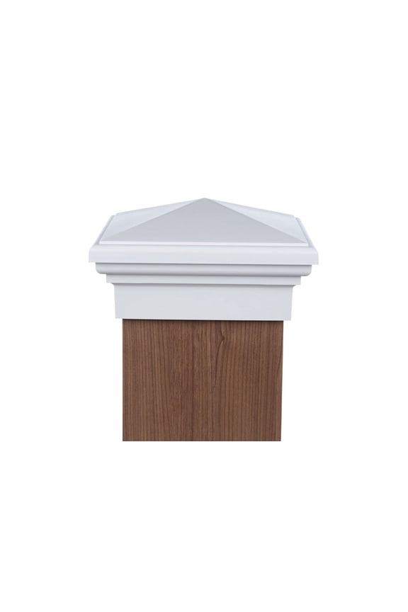 8x8 Post Cap (7.5") White New England Pyramid Top for Fences, Mailboxes, and Decks, by Atlanta Post Caps
