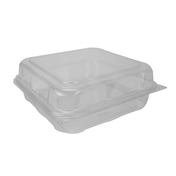 8x8 RPET Hinged Container Clear, 180 CT