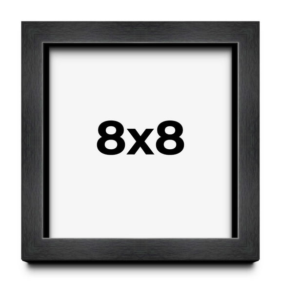 8x8 Shadow Box Frame Grey Charcoal Black | 0.875 Inches Deep | Solid Wood Shadowbox Display Frame |