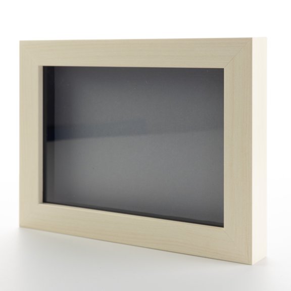 8x8 Shadow Box Frame Light Real Wood with a Grey Acid-Free Backing | 3/4" of Usuable Depth | UV