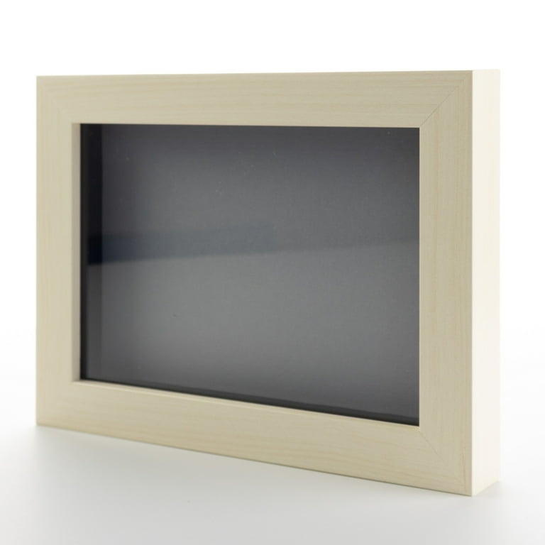 8x8 Shadow Box Frame Light Real Wood with a Grey Acid-Free Backing