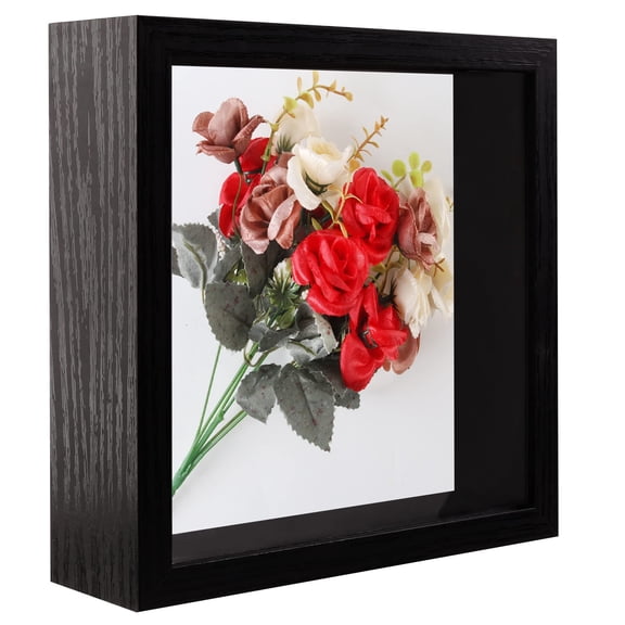 8x8 Shadow Box Frame  Memory Display Case 3d Picture Black 1 Pack