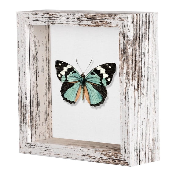 8x8 Shadow Box Frame with Soft Linen Back - Push Pins Included, Memory Box Display Case for Flower, Tickets and 3D Items, Black