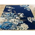 thumbnail image 1 of 8x8 Square Rug Blue Multi Flower Hand-Tufted NZ Wool Beautiful soft Quality office Kitchen Rectangle Stripe Design thickness 14 mm, 1 of 5