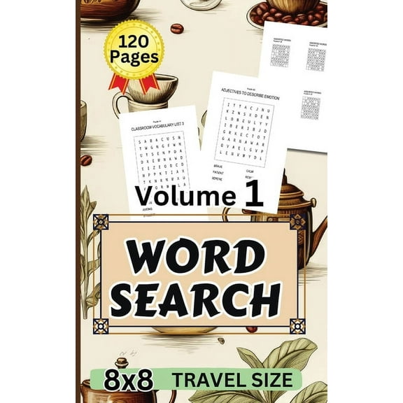 8x8 Word Search Travel Size Volume 1: 5"x 8" Pocket Size Fun Puzzlers Pocket Size Books/Easy and Medium Difficulty, (Paperback)