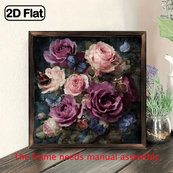 8x8 inch wooden frame, decorative painting, home decoration, wall decoration, decorative plaque and ornaments, Fall Home Decor, Wall Art, Bedroom Decor, Impressionism Art, Handcrafted Decor,
