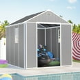 thumbnail image 1 of 7.5x10.3FT Outdoor Shed, Extra Large Storage Shed Resin, Outside Storage for Garden Backyard, Double Doors, Double Windows, PP Splicing Floor, Heavy-duty Frame, 1 of 9