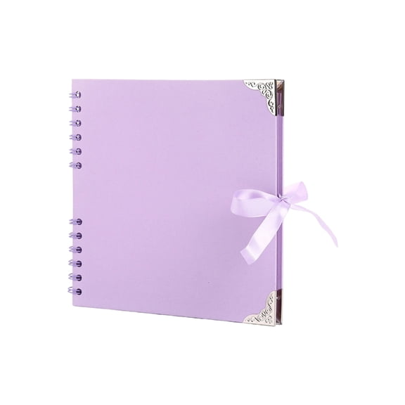 8x8Inch Scrapbook Album 30 Sheets Thick Paper with Ribbon Wedding Guest Book for Memories