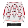 thumbnail image 1 of 8x8ft Football Training Throwing Net with 6 Target Pockets Knotless Design Includes Straps and Carry Case for QB Accuracy Red, 1 of 6