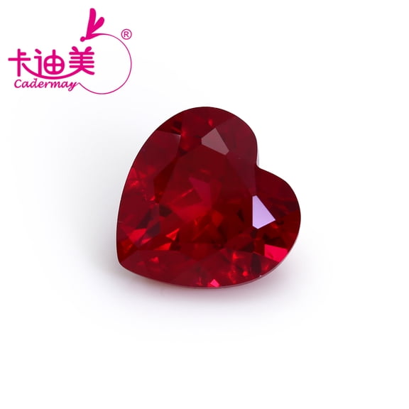 8x8mm 2pcs Heart Cut Lab Grown Ruby Pigeon Blood Red Loose Stones With Inclusions Created Ruby Customize Inlaid Jewelry Making
