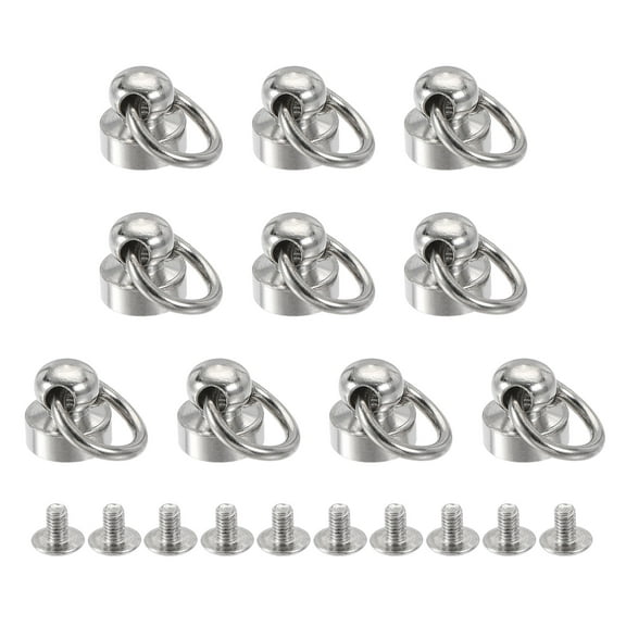 8x8mm Pull Ring Rivets Studs Brass Electroplating Silver Tone 20 Pack