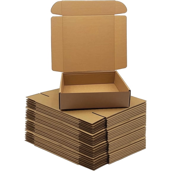 8x8x2 inch Shipping BoxesBulk 28 PackBrown Corrugated Mailers Cardboard Literature Mailer Box for Packaging Business, Mailing,Moving and StorageSmall Gift Boxes for Wrapping Mailing Present