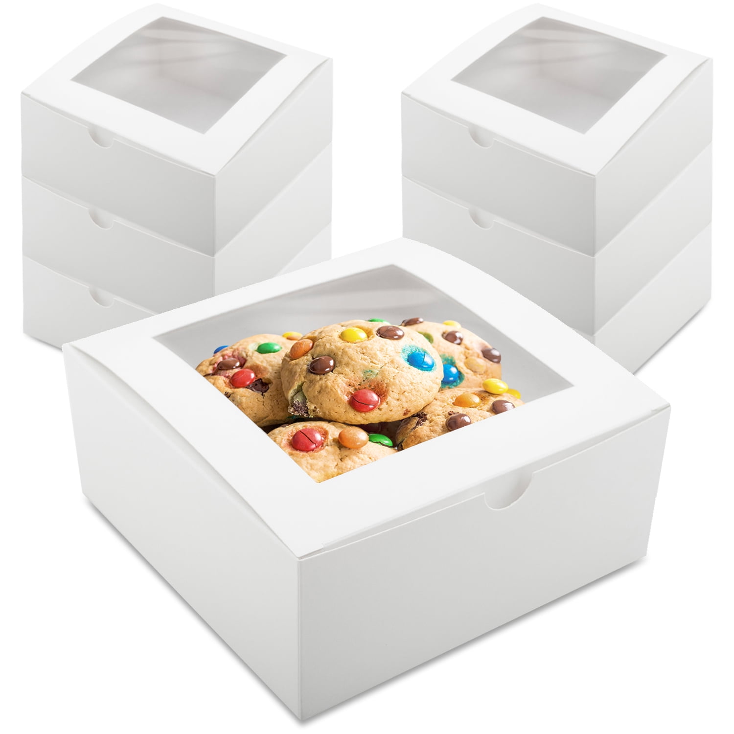 8x8x4 Bakery Box, 8 Inch Cake Boxes with Window, Cheesecake Packaging