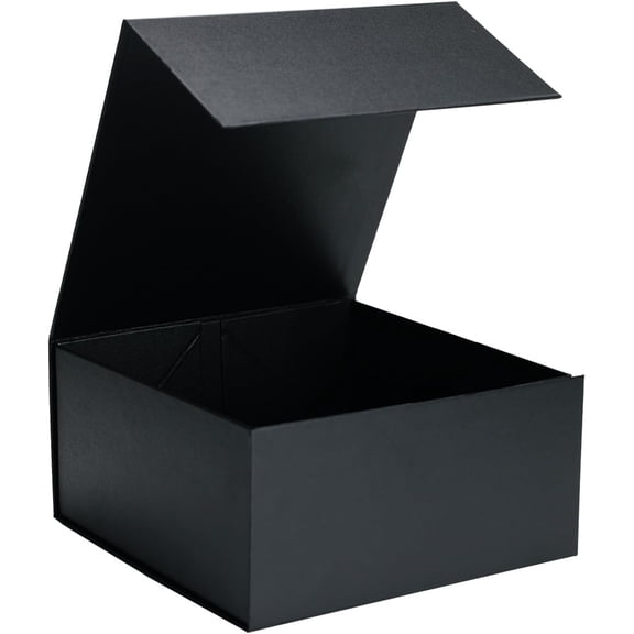 8x8x4 Inches Gift Box with Magnetic Closure Lid, Black for Wedding, Groomsmen Bridesmaid Proposal, Birthdays, Mother's Day, 1 Pack