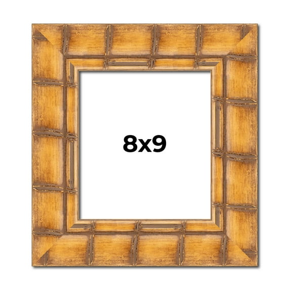 8x9 Frame Beige Real Wood Picture Frame Width 3 inches | Interior Frame Depth 0.5 inches | Natural