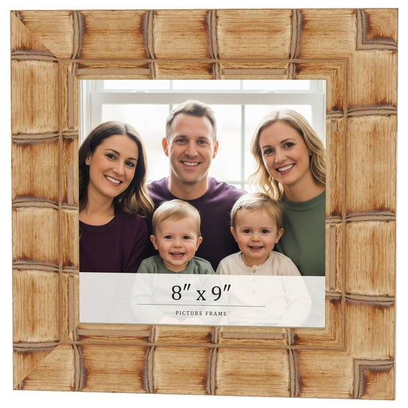 8x9 Frame Beige Real Wood Picture Frame Width 3 inches | Interior Frame Depth 0.5 inches | Natural