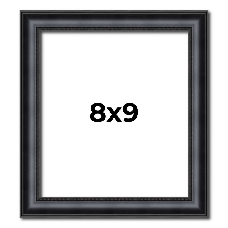 8x9 Frame Black Real Wood Picture Frame Width 1.25 inches