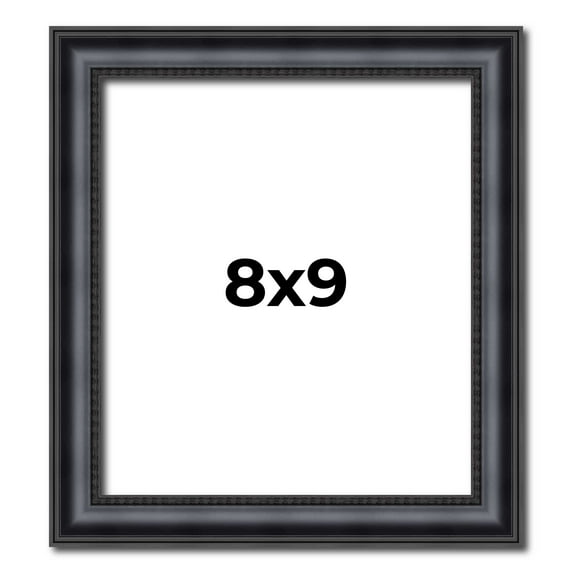 8x9 Frame Black Real Wood Picture Frame Width 1.25 inches | Interior Frame Depth 0.5 inches |