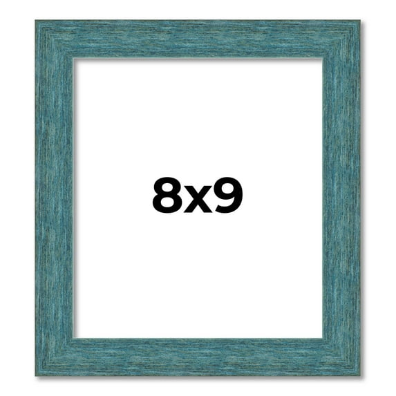 8x9 Frame Blue Rustic Barnwood Solid Wood Picture Frame Width 1.25 Inches | Interior Depth 0.5