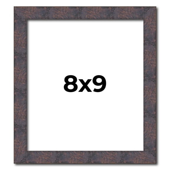 8x9 Frame Brown Rustic Lacquered Walnut Solid Wood Picture Frame Width | 0.875 Inch Moulding Width