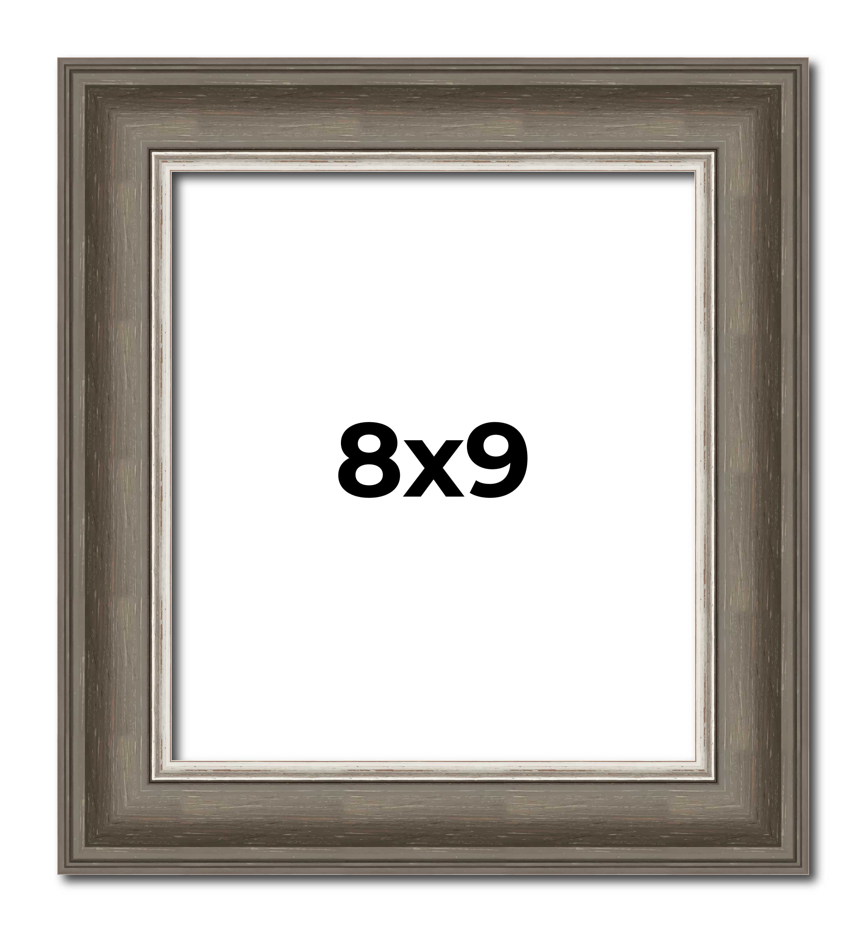 8x9 Frame Brown Solid Wood Picture Frame | 1.75 Inch Moulding Width ...