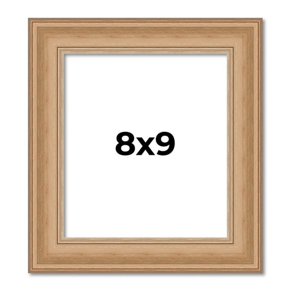 8x9 Frame Charleston Honey Brown Solid Wood Picture Frame Width 1.75 Inches | Interior Depth 0.5