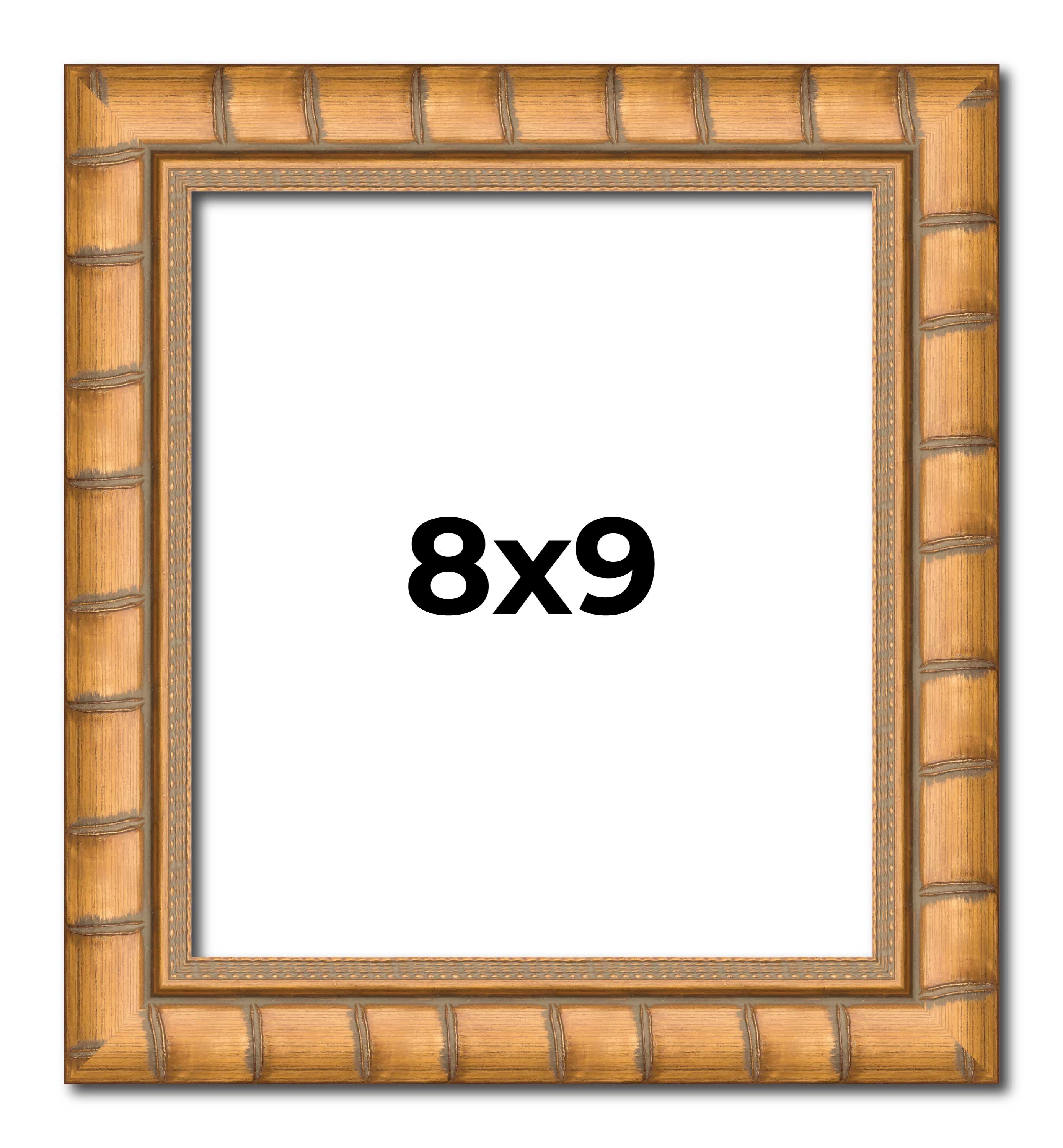 8x9 Frame Gold Real Wood Picture Frame Width 1.5 inches | Interior ...