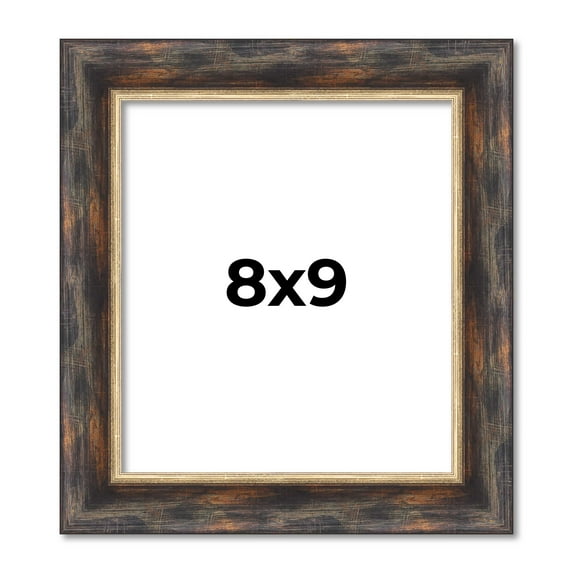 8x9 Frame Gold Real Wood Picture Frame Width 1.5 inches | Interior Frame Depth 0.5 inches | Garrett