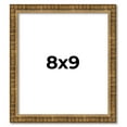 thumbnail image 1 of 8x9 Frame Gold Solid Wood Picture Frame - Complete Modern Photo Frame Includes UV Acrylic, 1 of 8